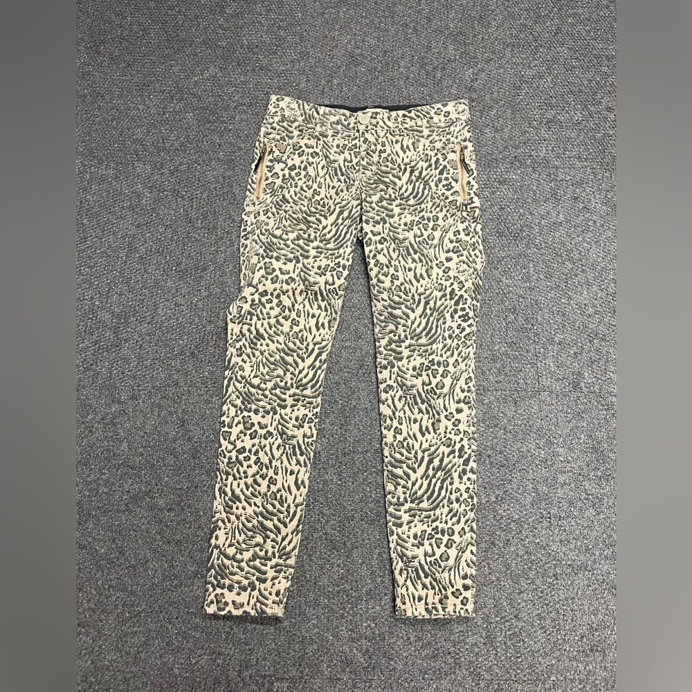 Democracy Animal Print Pants - Black and Cream